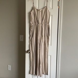 Francesas Olive Striped Jumpsuit